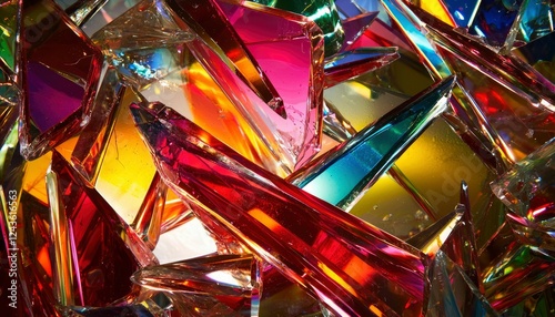 Colorful Crystal Fragments Abstract Art Design