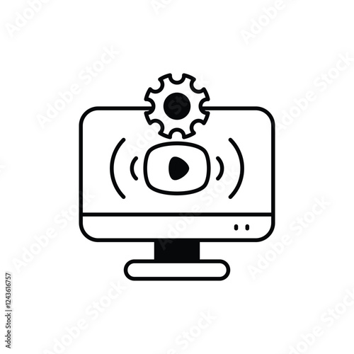 Streaming Setup icon vector stock illustration