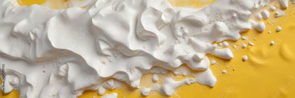 White foam plaster on yellow background texture paste, texture paste, wall art