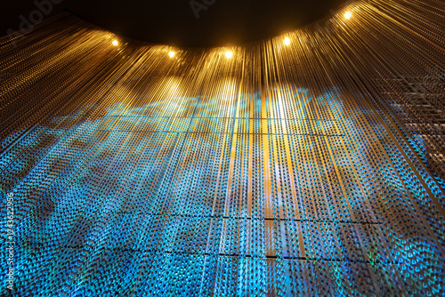 Obraz na płótnie abstract blue background with rays w salonie
