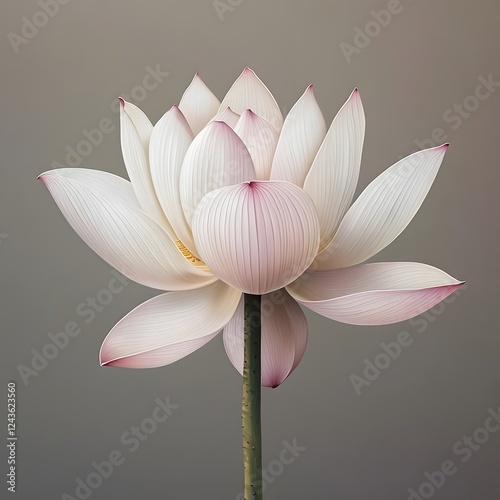 Exquisite Lotus Flower Blossom in Soft Pink and White Tones