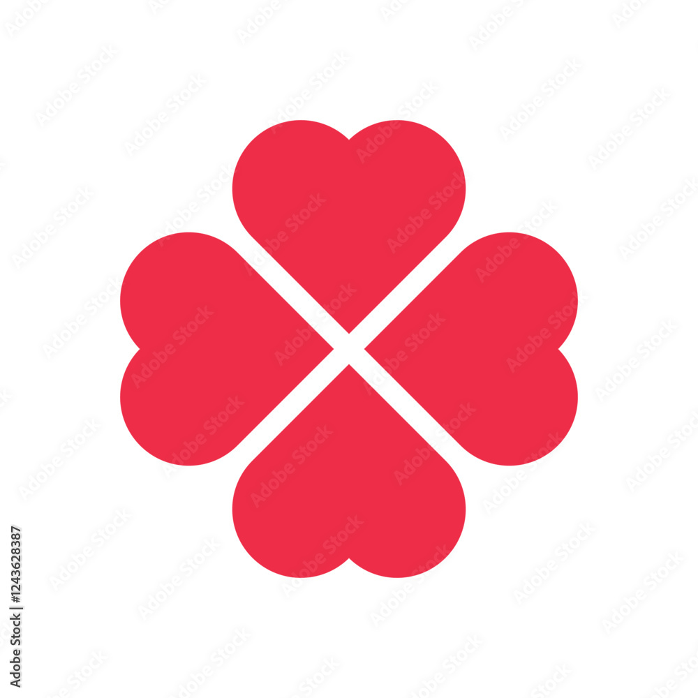 Heart love clover luck valentine's day. Artistic heart love symbols isolated vector illustration Heart love clover luck valentine's day. Artistic heart love symbols isolated vector illustration