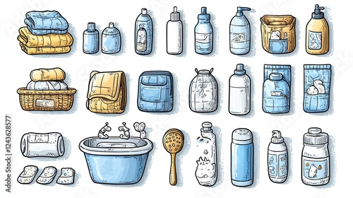 Laundry Supplies and Cleaning Products Illustrated