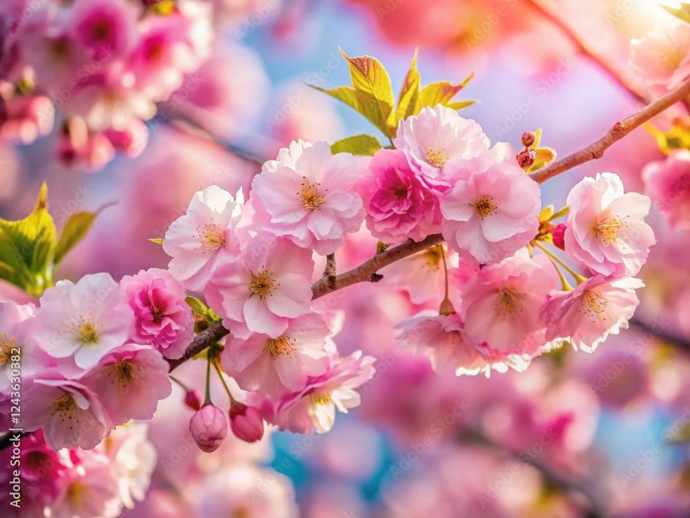 Spring Blossoms: Delicate Pink Cherry Tree Flowers in Full Bloom Spring Blossoms: Delicate Pink Cherry Tree Flowers in Full Bloom