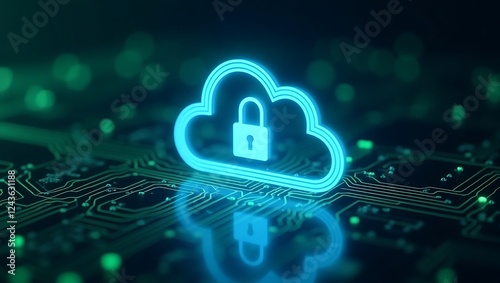 Holographic cloud computing security  cybersecurity concept