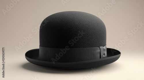 Obraz na płótnie black bowler hat isolated on transparent background