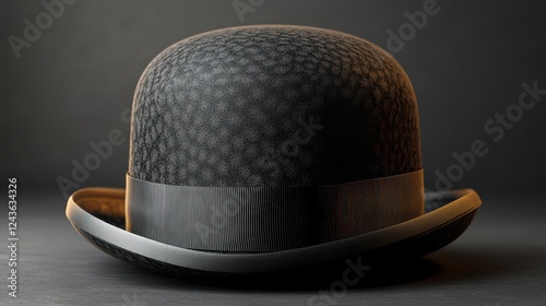 Obraz na płótnie black bowler hat isolated on transparent background