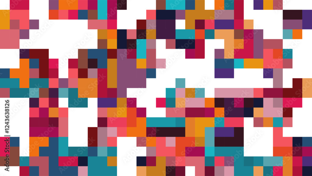 ABSTRACT BACKGROUND PIXEL PATTERN COLORFUL MOSAIC GRID DESIGN WITH GEOMETRIC SHAPES VECTOR TEMPLATE GOOD FOR MODERN WEBSITE, WALLPAPER, COVER DESIGN ABSTRACT BACKGROUND PIXEL PATTERN COLORFUL MOSAIC GRID DESIGN WITH GEOMETRIC SHAPES VECTOR TEMPLATE GOOD FOR MODERN WEBSITE, WALLPAPER, COVER DESIGN