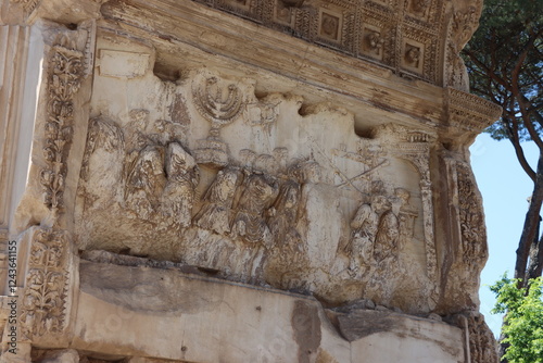 Принти на полотні Triumphzug-Relief am Titusbogen auf dem Forum Romanum in Rom