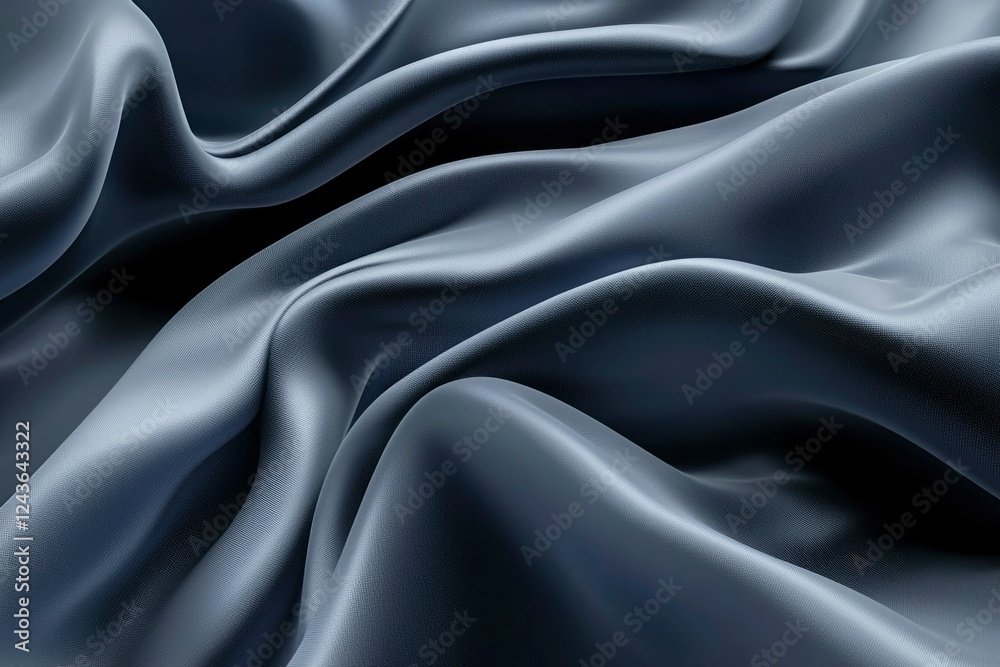 Fototapeta premium Draped Dark Gray Silk Fabric Texture Background