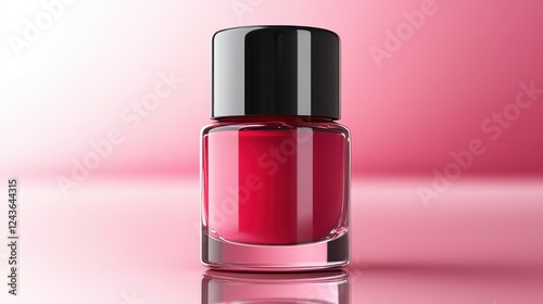 bottle of pink nail polish isolated on transparent background