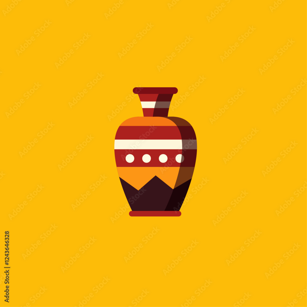African jar icon flat vector design African jar icon flat vector design
