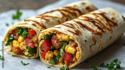 breakfast burrito isolated on transparent background