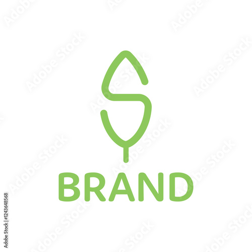Letter S leaves Logo. Modern, unique, simple.