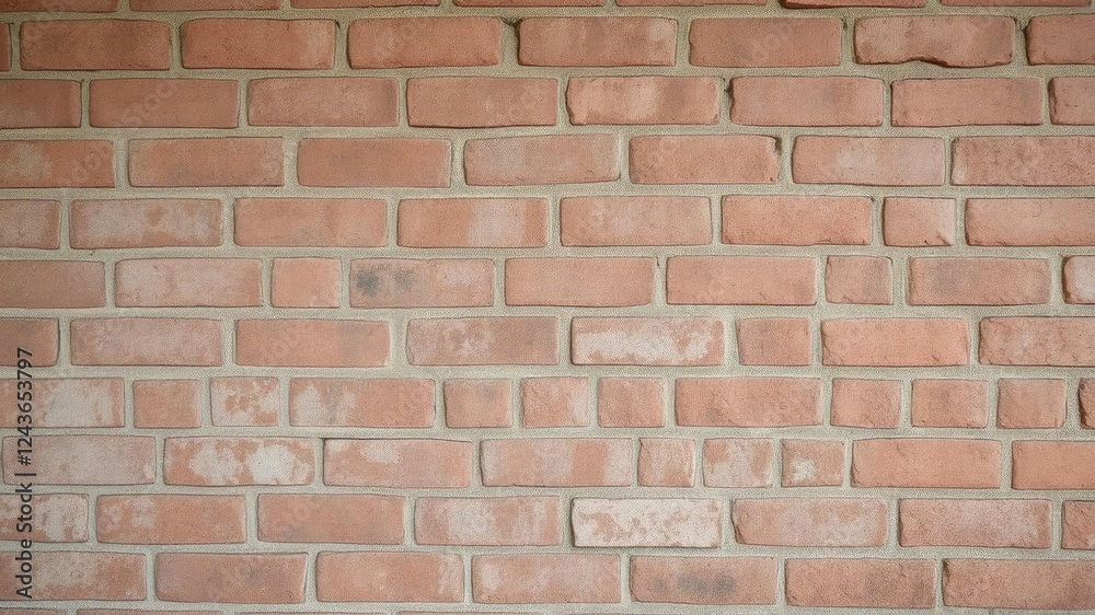 Weathered red brick wall with rough texture and cracks, red, cracks, worn Weathered red brick wall with rough texture and cracks, red, cracks, worn