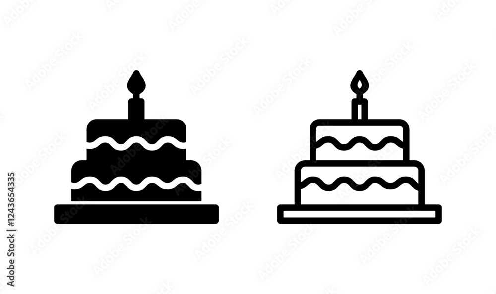 Cake icon logo design. Cake sign and symbol. Birthday cake icon Cake icon logo design. Cake sign and symbol. Birthday cake icon