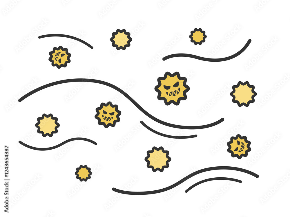 Φωτογραφία 飛んでいる、花粉のキャラクター（線画）のイラスト