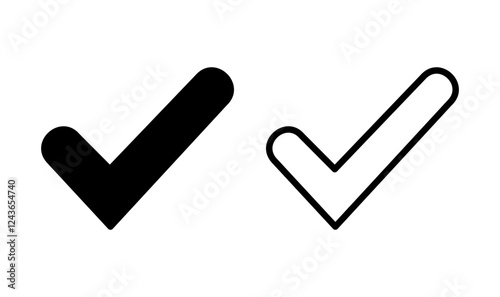 Check mark icon logo design. Tick mark sign and symbol