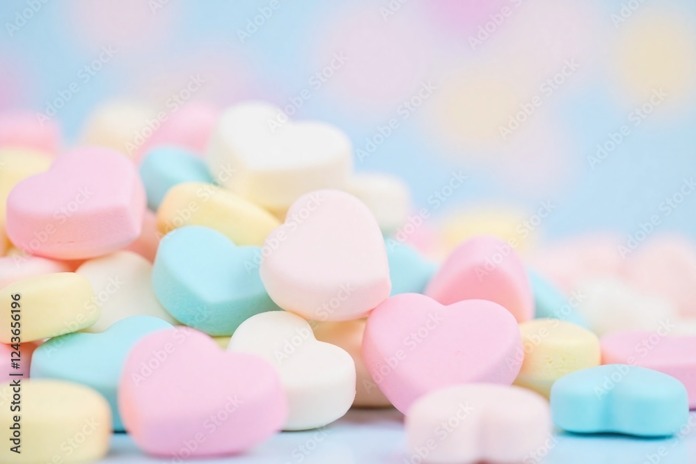 heart shaped candies in pastel colors matte material heart shaped candies in pastel colors matte material