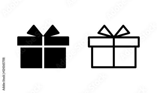 Gift icon logo design. gift sign and symbol. birthday gift