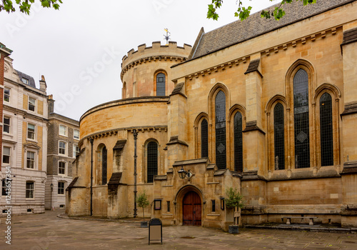 Temple church built by the Knights Templar in 12th century, London, UK photo