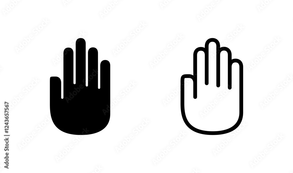 Hand icon logo design. hand sign and symbol. palm Hand icon logo design. hand sign and symbol. palm