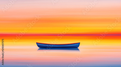 Wallpaper Mural Serene Sunset Boat on Still Water Torontodigital.ca