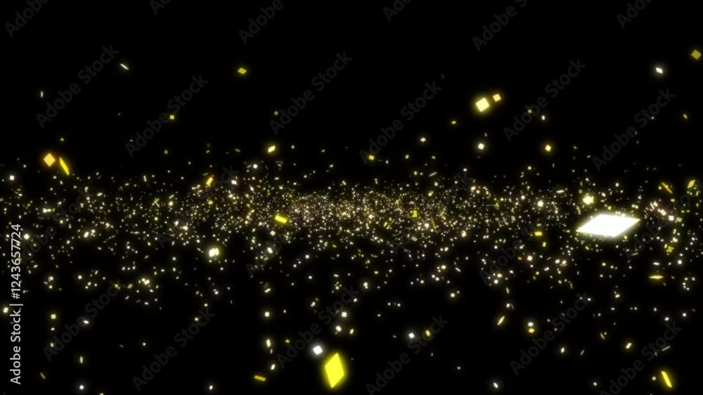 particle fly gold shiny endless loop