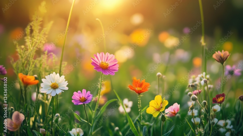 spring wild flower field background spring wild flower field background