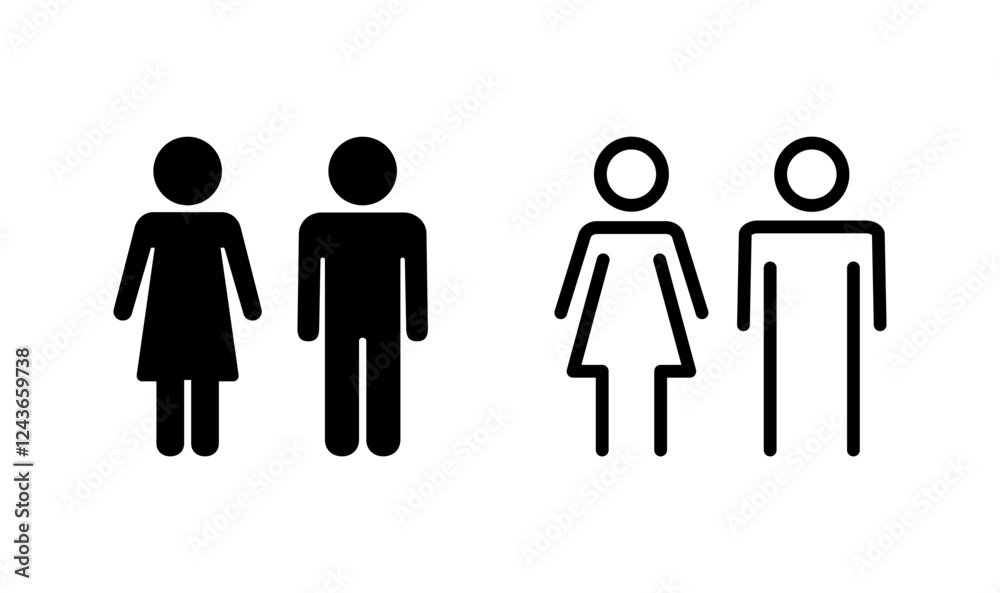 Man and woman icon logo design. male and female sign and symbol. Girls and boys Man and woman icon logo design. male and female sign and symbol. Girls and boys