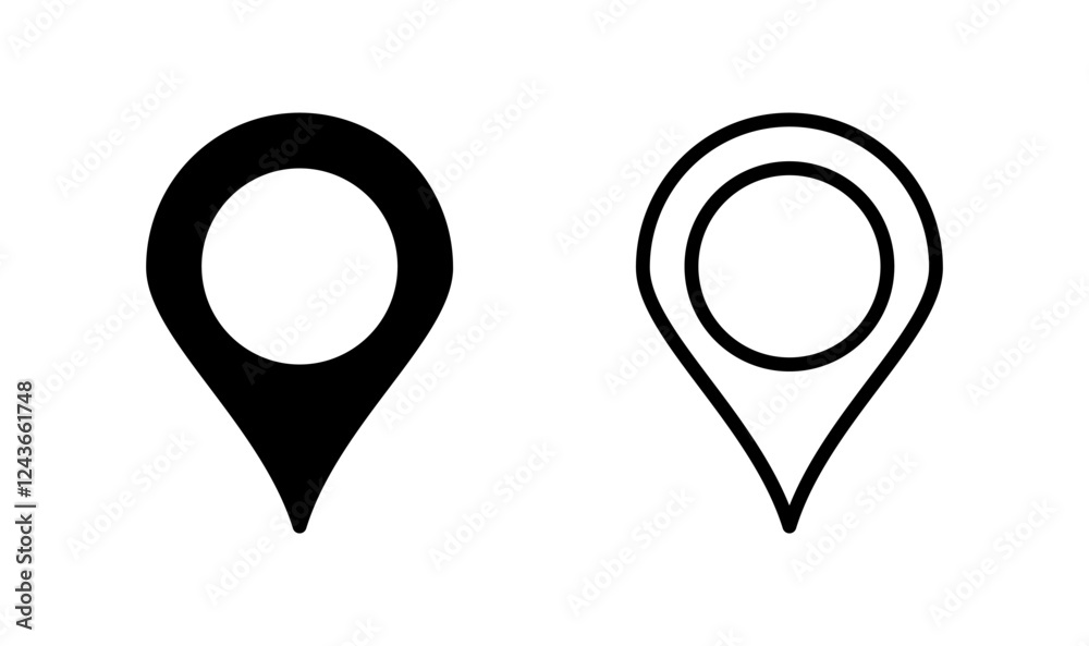 Pin icon logo design. Location sign and symbol. destination icon. map pin Pin icon logo design. Location sign and symbol. destination icon. map pin