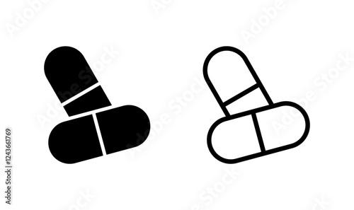 Pills icon logo design. capsule icon. Drug sign and symbol