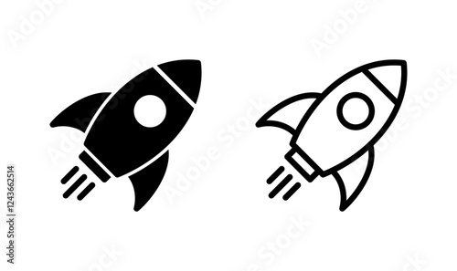 Rocket icon logo design. Startup sign and symbol. rocket launcher icon