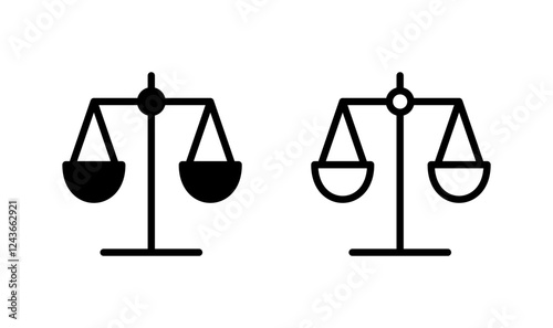 Scales icon logo design. Law scale icon. Justice sign and symbol