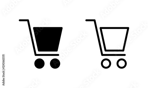 Shopping icon logo design. Shopping cart sign and symbol. Trolley icon