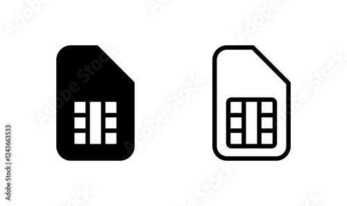 Sim card icon logo design. dual sim card sign and symbol