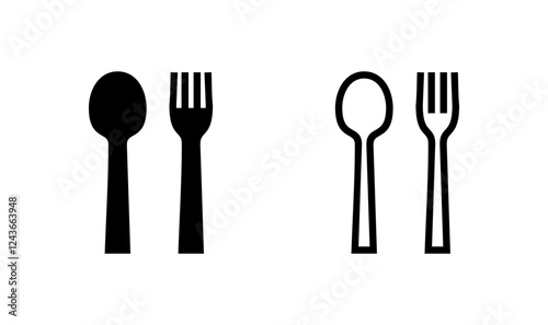 spoon and fork icon logo design. spoon, fork and knife icon vector. restaurant sign and symbol