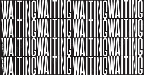 Waiting text flat patterns vector designs.