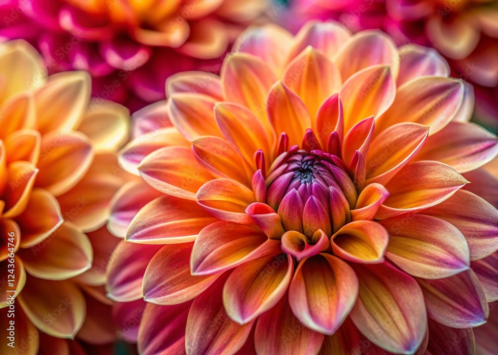 Obraz premium Vibrant Flower Petals Close-Up: Colorful Texture & Detail Stock Photo
