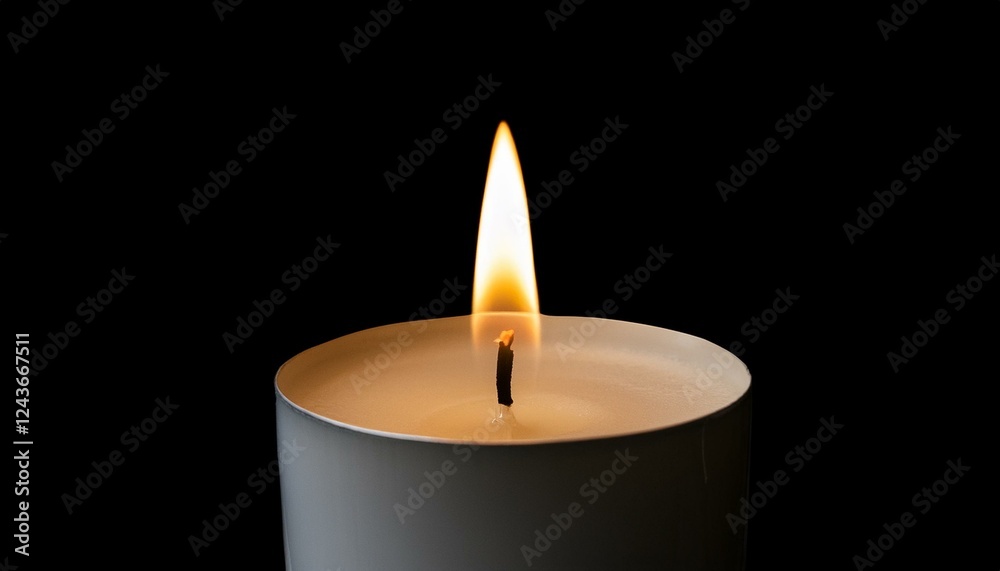 candle flame in the dark transparent back ground