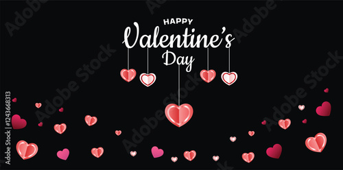 Happy Valentines Day Love Decoration Art Banner