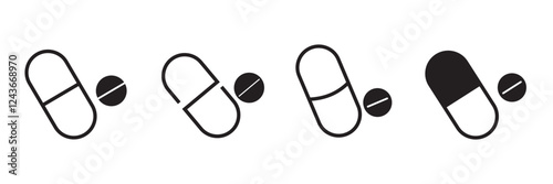 Pills icon vector for web and mobile app. capsule icon. Drug sign and symbol.
