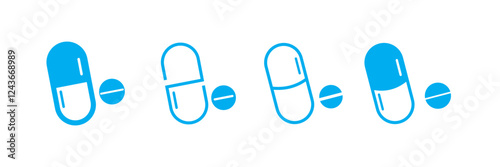 Pills icon vector for web and mobile app. capsule icon. Drug sign and symbol.
