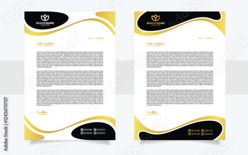 gold letterhead template	
