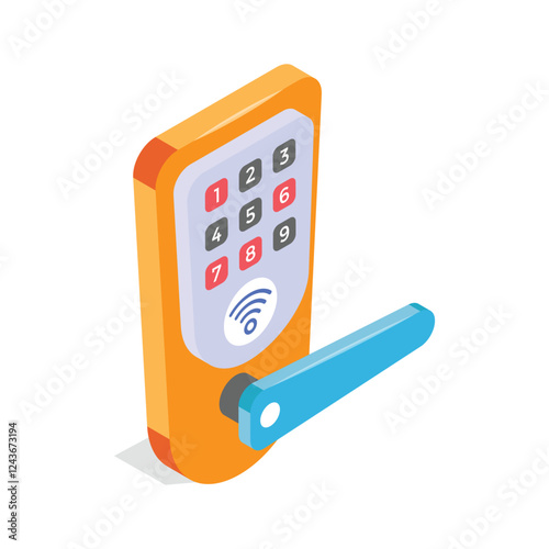 Icon of a smart lock with IoT connectivity