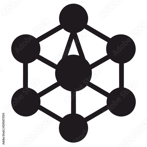 Abstract black and white interconnected circle design