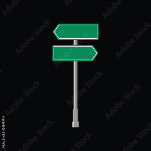 simple vector empty green road sign