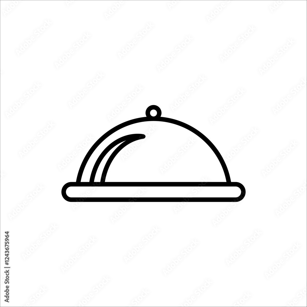Platter icon. Vector illustration for web design. Restaurant sign. Waiter symbol vector illustration on white background. Platter icon. Vector illustration for web design. Restaurant sign. Waiter symbol vector illustration on white background.