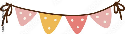 Party bunting isolated vector, cute bunting cartoon