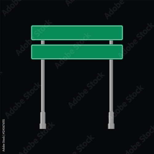 simple vector empty green road sign